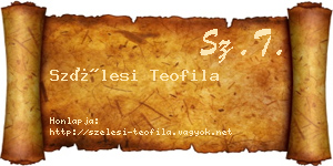 Szélesi Teofila névjegykártya